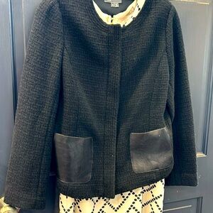 Vince Black Knit Wool Cardigan, Size 12, 79% Wool